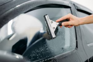 Specialist work, car window tinting installation